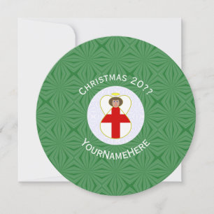 Personalised English Angel Christmas Flag Invitation