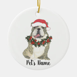 Personalised English Bulldog (Brindle) Ceramic Ornament