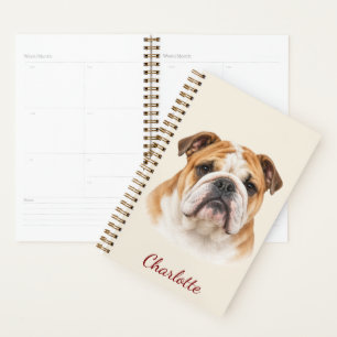 Personalised English Bulldog with Custom Name Planner