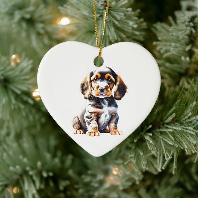 Personalised English Cocker Spaniel Puppy Ceramic Ornament (Tree)