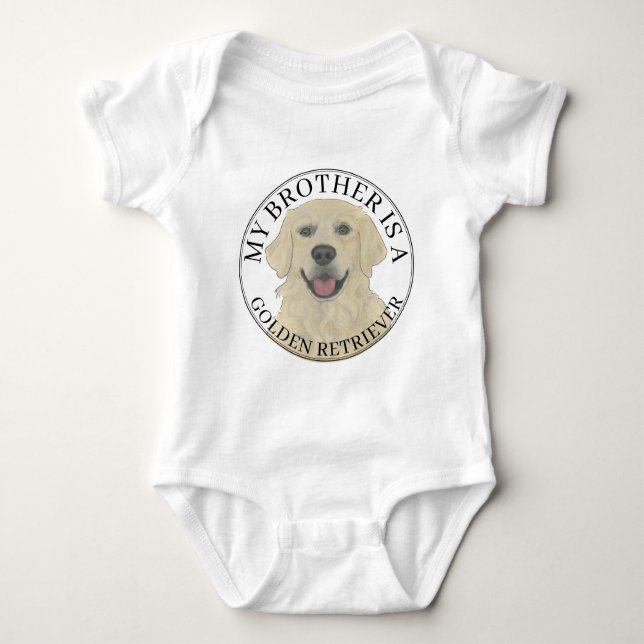 Personalised English Golden Retriever Baby Bodysuit (Front)