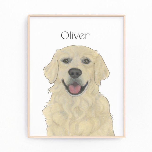Personalised English Golden Retriever Dog Art Photo Print (Creator Uploaded)
