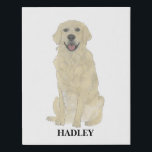 Personalised English Golden Retriever Dog  Faux Canvas Print<br><div class="desc">I am in love with this beautifully detailed watercolor illustration of a smiling english light haired golden retriever dog! Personalise canvas art prints these with your name or monogram and even and change the background colour to compliment your decor! Shop the rest of my collection for the sweetest housewarming, bridal...</div>