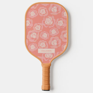 Personalised English Rose Floral Garden  Pickleball Paddle