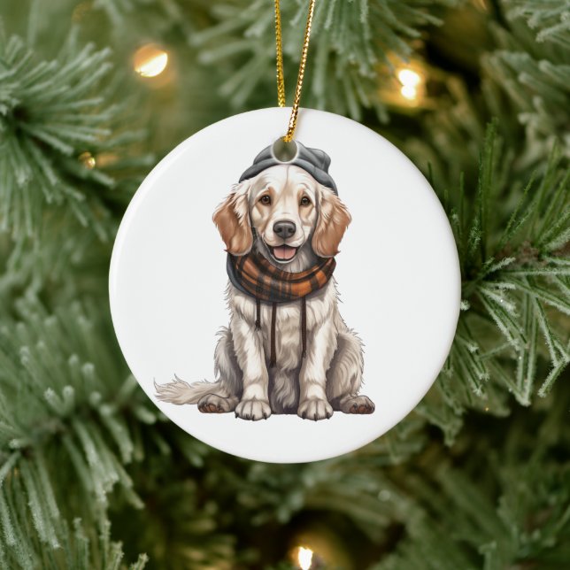 Personalised English Setter Dog Ceramic Ornament (Tree)