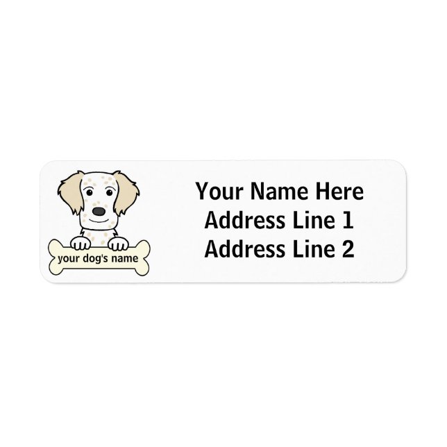 Personalised English Setter Return Address Label (Front)