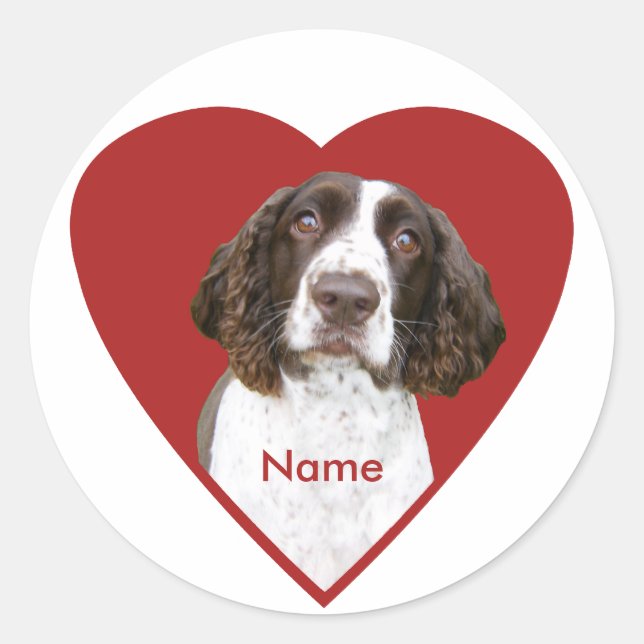 Personalised English Springer Spaniel Stickers (Front)