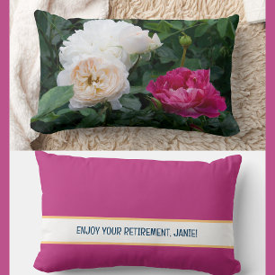 Personalised Enjoy Your Retirement Coworker Roses  Lumbar Cushion