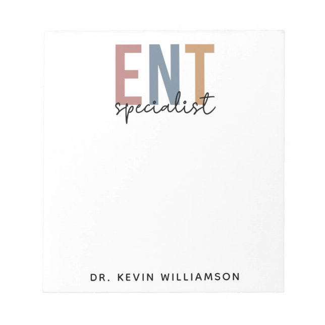 Personalised ENT Doctor ENT Specialist Notepad (Front)