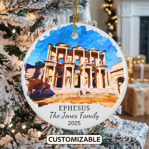 Personalised Ephesus Ornament, Turkey Ceramic Ornament