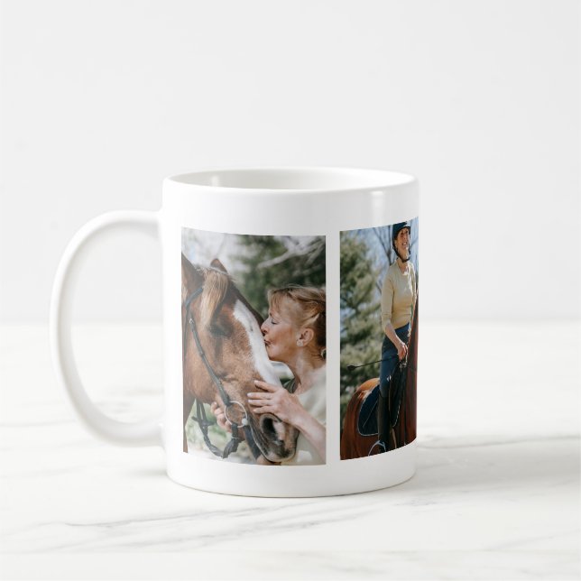 Personalised Equestrian Horse Girl Photo Collage Coffee Mug (Left)