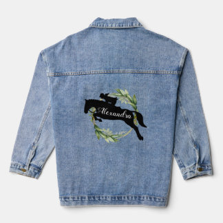 Personalised Equestrian Horse Riding Custom Name Denim Jacket