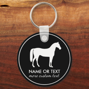 Personalised Equestrian Horseback Riding Name Key Ring
