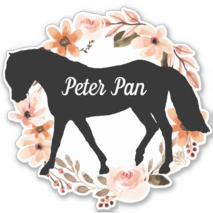 Personalised Equestrian Name Horse silhouette 