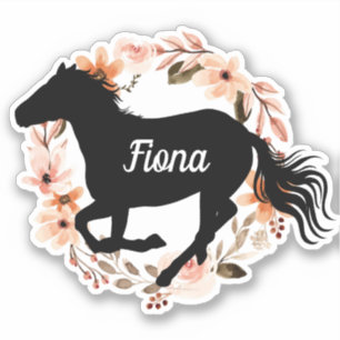Personalised Equestrian Name Horse silhouette  Sti