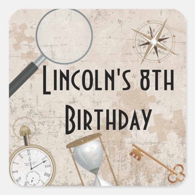 Personalised Escape Room Party Stickers (Front)