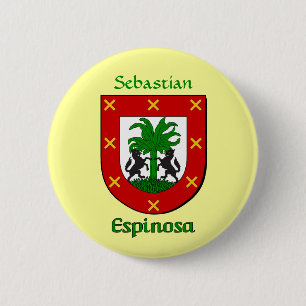 Personalised Espinosa Historical Shield 6 Cm Round Badge
