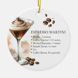 Personalised Espresso Martini Recipe Ornament