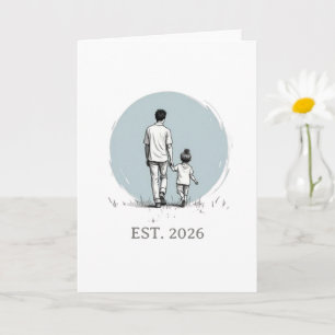 Personalised EST Year Father & Daughter Minimalist Card