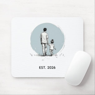 Personalised EST Year Father & Daughter Minimalist Mouse Pad