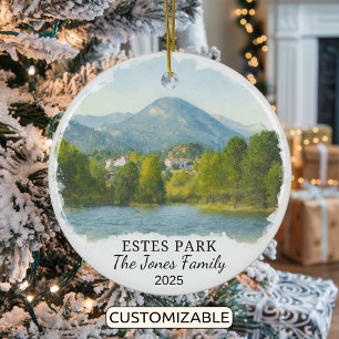 Personalised Estes Park Ornament, Colorado Ceramic Ornament