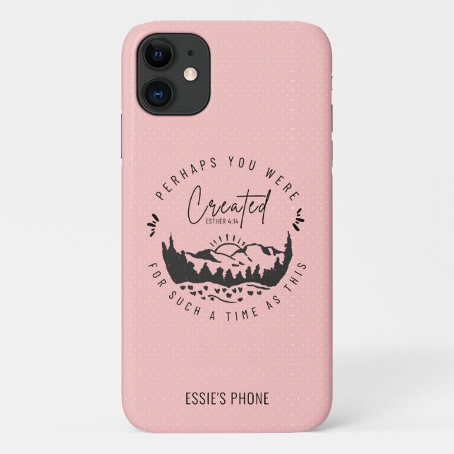 Personalised Esther Bible Verse Blush Christian Case-Mate iPhone Case (Back)
