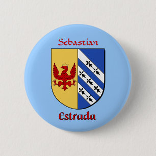 Personalised Estrada Historical Shield 6 Cm Round Badge