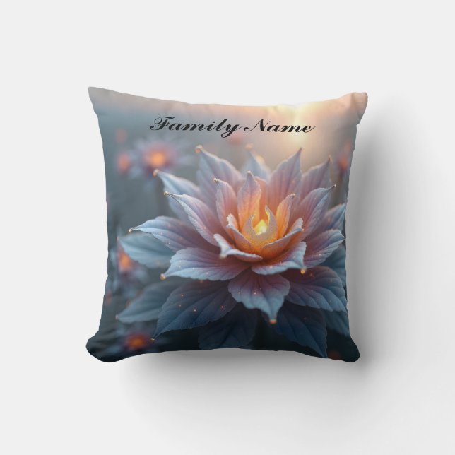 Personalised Ethereal Flower Throw Pillow (Front)