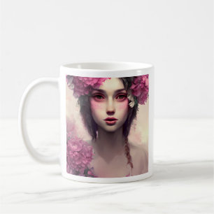 Personalised Ethereal Girl with Pink Freckles Coffee Mug