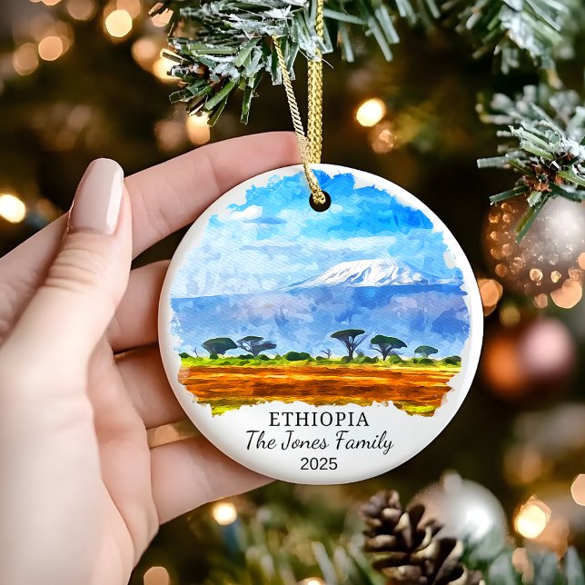 Personalised Ethiopia Ornament, Africa Gift Ceramic Ornament (Creator Uploaded)