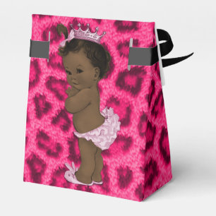 Personalised Ethnic Princess Baby Leopard Pattern Favour Box