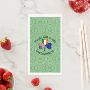 Personalised EU Ireland USA Shamrock Napkin