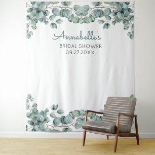 Personalised Eucalyptus Bridal Shower Photo Prop Tapestry