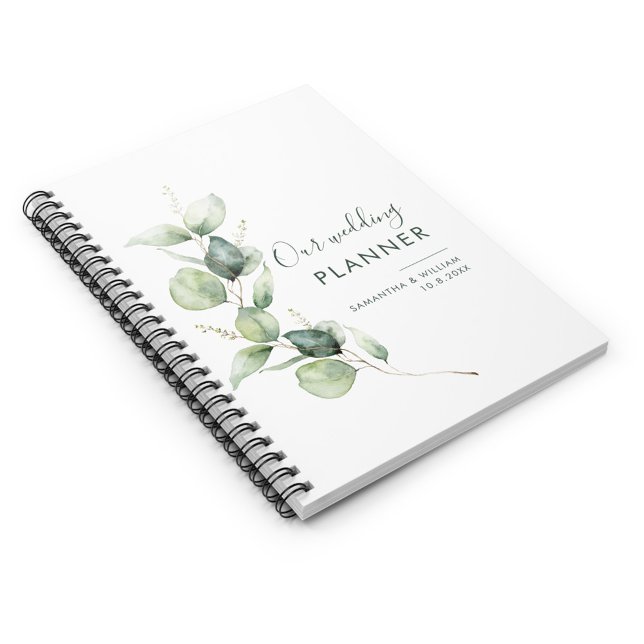 Personalised Eucalyptus Couples Wedding Planner (Eucalyptus Greenery Wedding Planner)