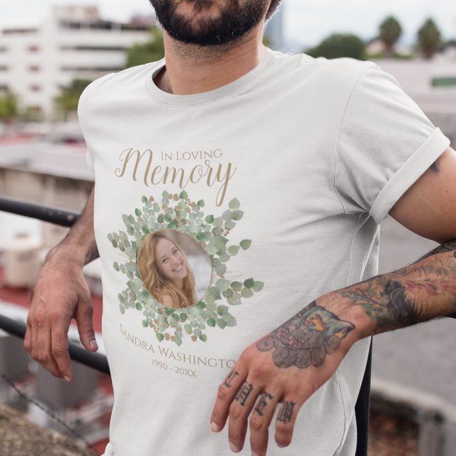 Personalised Eucalyptus Photo Memorial T-Shirt (Creator Uploaded)