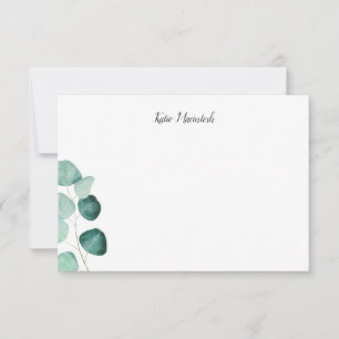 Personalised Eucalyptus Stationery Thank You Card