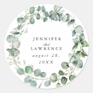 Personalised Eucalyptus Wedding Stickers