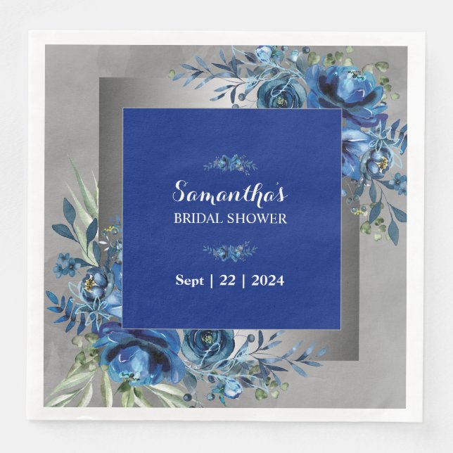 Personalised Everlasting Elegance: Bridal Shower  Napkin (Front)