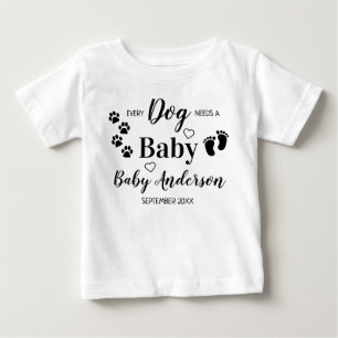 Personalised Every Dog Needs A Baby Pregnancy T-Shirt