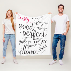 Personalised Every Good Gift Comes From Heaven Fleece Blanket