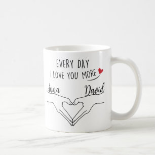 Personalised Everyday I Love You More With Names Coffee Mug