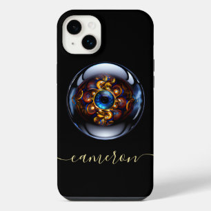 Personalised Evil Eye Dark Blue iPhone 14 Plus Case