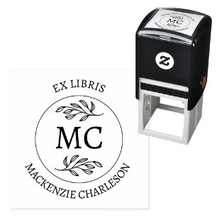 Personalised Ex Libris Library of Monogram Book Self-inking Stamp