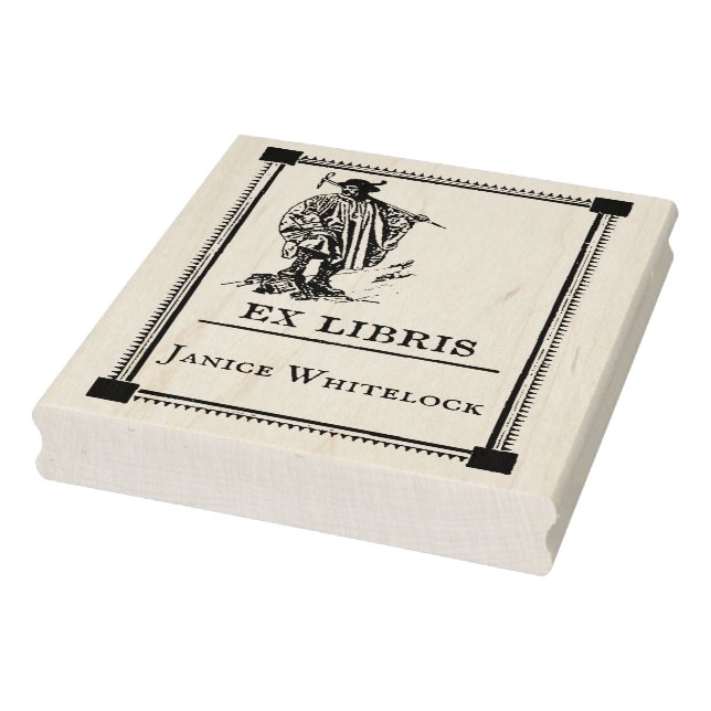 Personalised Ex Libris Wooden Stamp (Stamp)