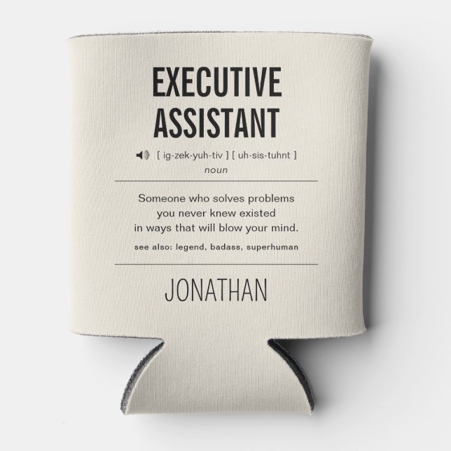 Personalised Executive Assistant Funny Can Cooler (Front)
