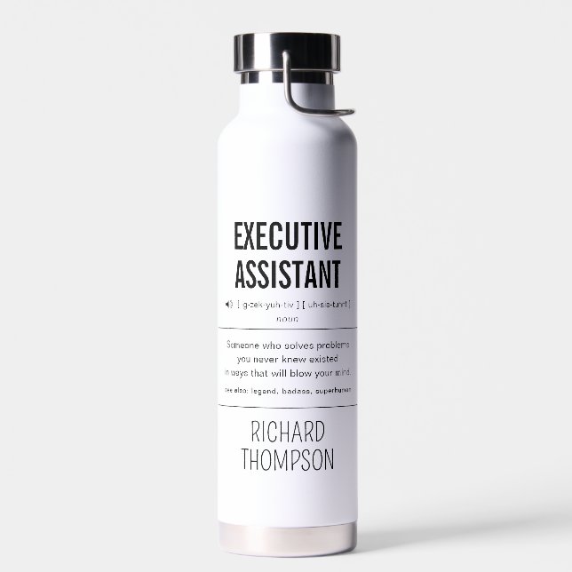 Personalised Executive Assistant Funny Water Bottle (Left)