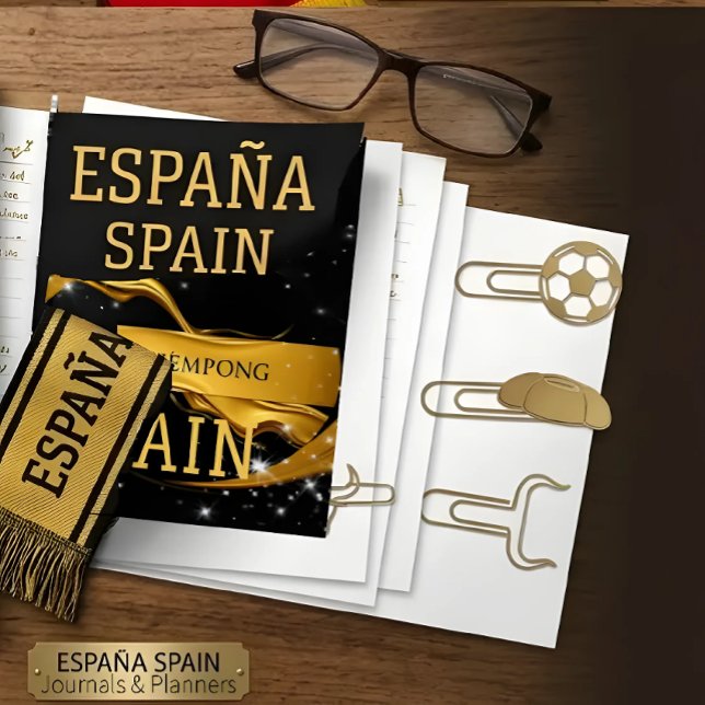 Personalised Executive Monogram | Achempong Spain  Notebook (Custom open-page Spain tournament planners with luxury desk accessories. Personalize yours on Zazzle)