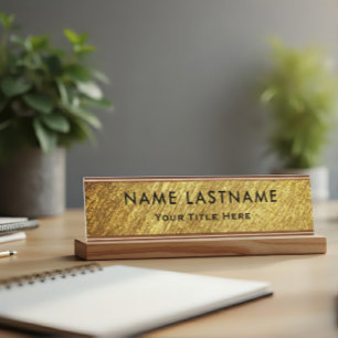 Personalised Executive Office Custom Gold Desk Name Plate