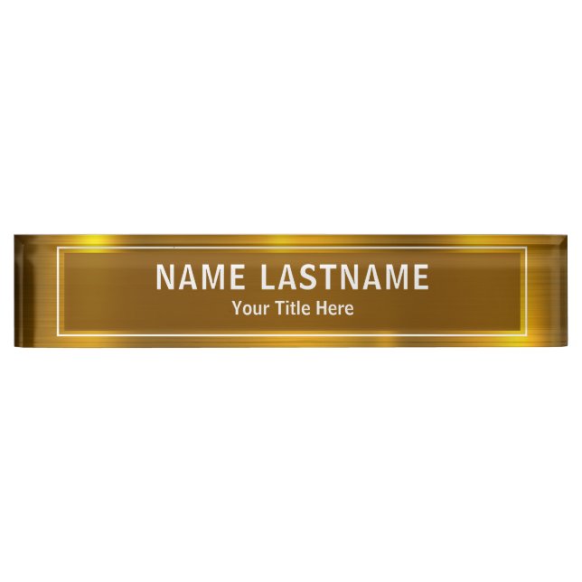 Personalised Executive Office Custom Gold Nameplate (Front)