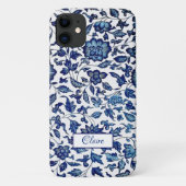 Personalised Exotic Chic Blue & White Floral Case-Mate iPhone Case (Back)